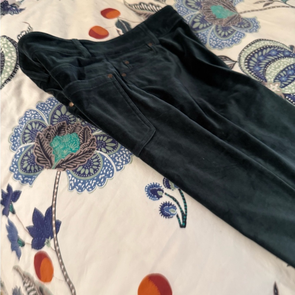 Peruvian Connection Deep Green Velvet Trousers
